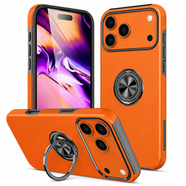 Dual Layer Case con Magnetic Ring - Naranja para iPhone 17 Pro Max