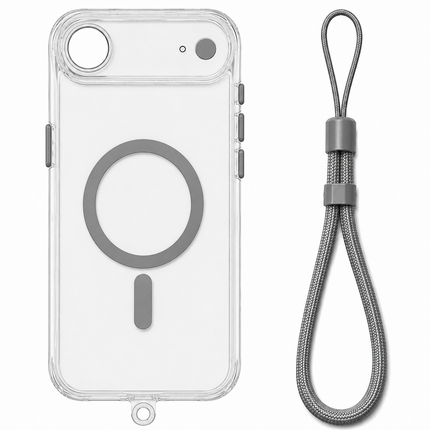 Magnetic Clear Case with Wrist Strap for iPhone 17 Air