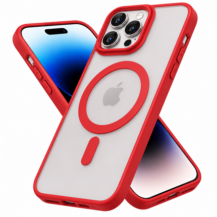 Clear Magnetic Case with Soft Silicone Bumper for iPhone 14 Pro