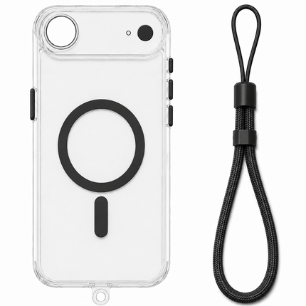 Magnetic Clear Case with Wrist Strap for iPhone 17 Air