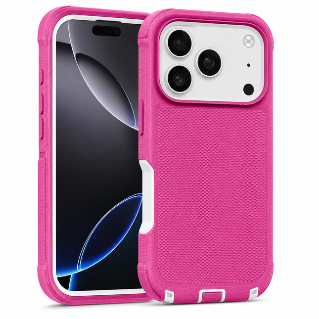 Heavy Duty Case Rosa y Blanco para iPhone 17 Pro Max