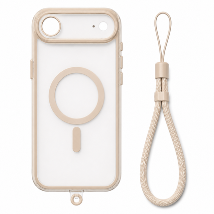 Magnetic Clear Case with Wrist Strap for iPhone 17 Air