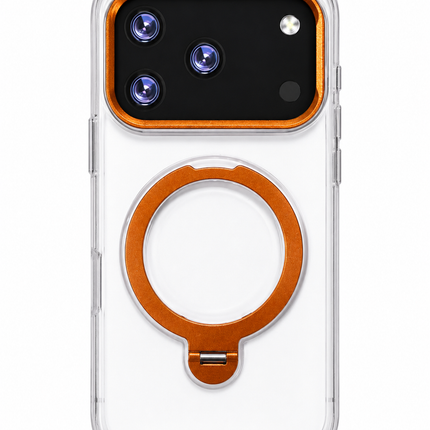 Magnetic Clear Case with Ring Stand for iPhone 17 Pro