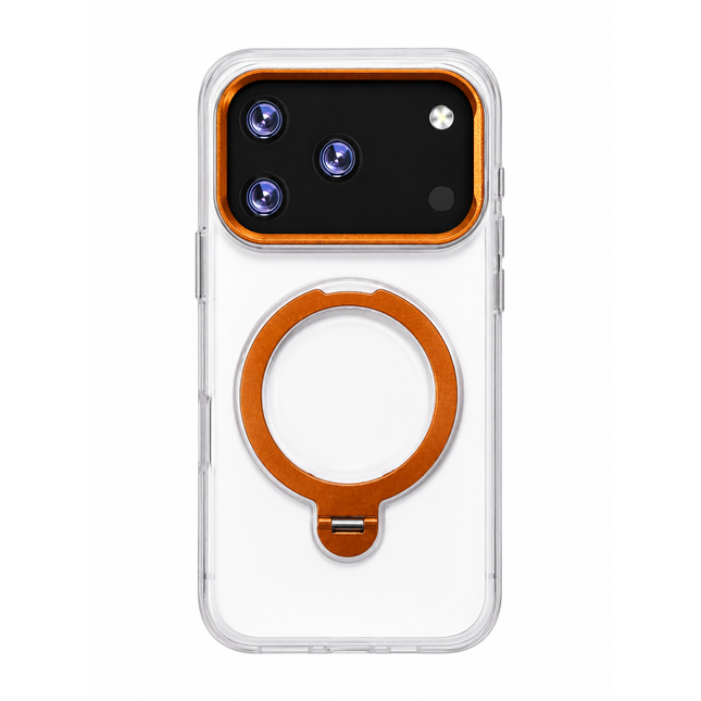 Magnetic Clear Case with Ring Stand for iPhone 17 Pro