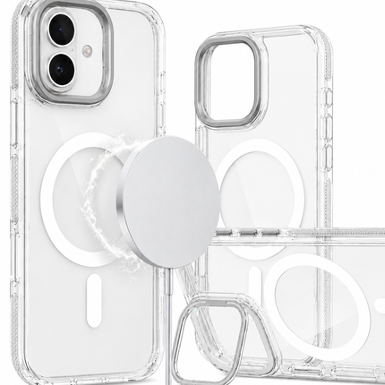 Thin Magnetic Clear Case with Camera Stand Kickstand