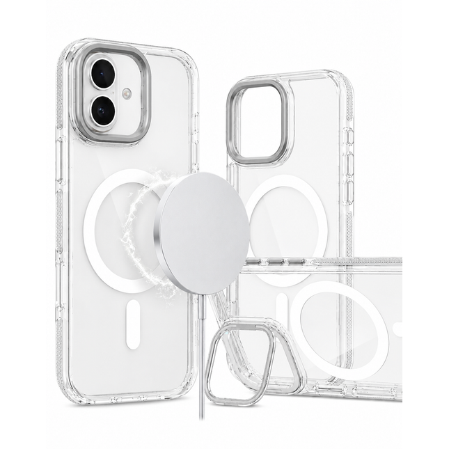 Thin Magnetic Clear Case with Camera Stand Kickstand