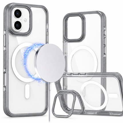 Thin Magnetic Clear Case with Camera Stand Kickstand - CLEAR for iPhone 16 Plus
