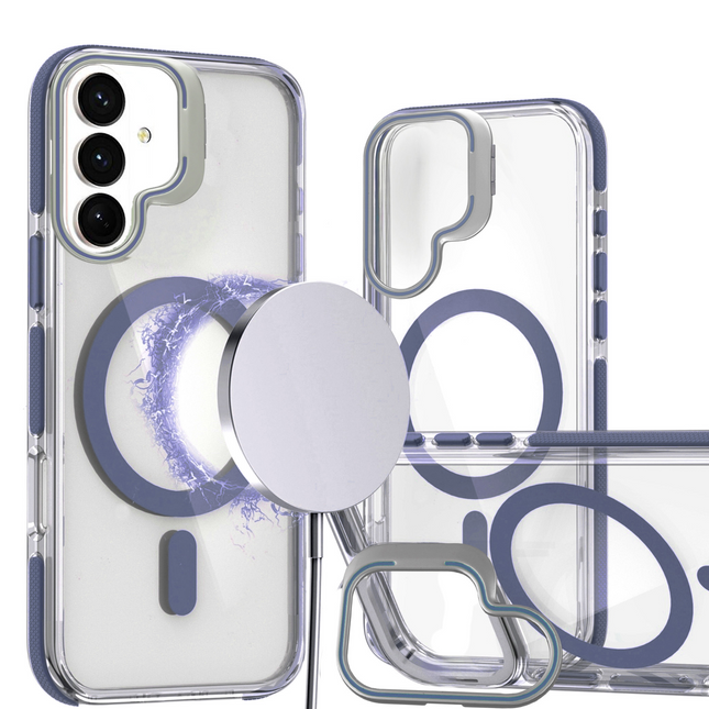 Thin Magnetic Clear Case with Camera Stand Kickstand for Galaxy S26 Plus