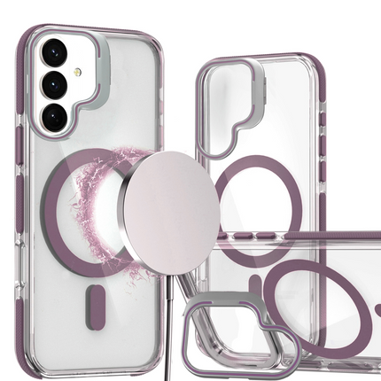 Thin Magnetic Clear Case with Camera Stand Kickstand for Galaxy S26 Plus