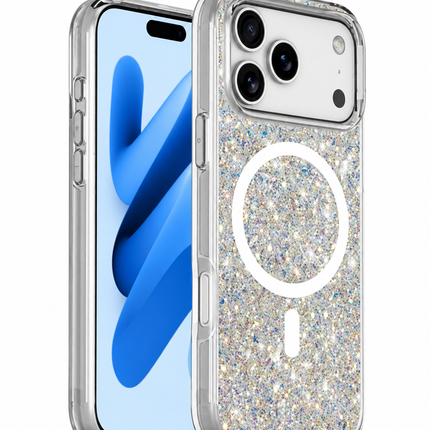 xBase by PowerPeak Sparkleline Series MagSafe Case (White Gold) for iPhone 17 Pro Max : 18 Pro Max