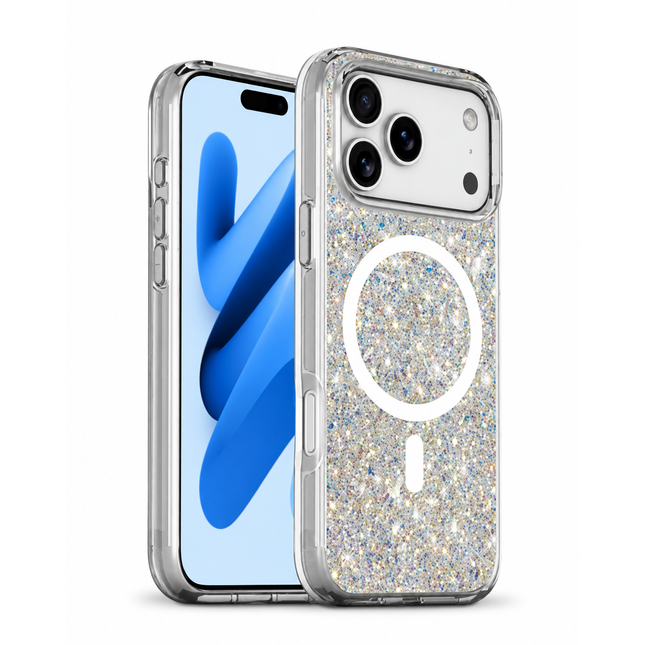 xBase by PowerPeak Sparkleline Series MagSafe Case (White Gold) for iPhone 17 Pro Max : 18 Pro Max